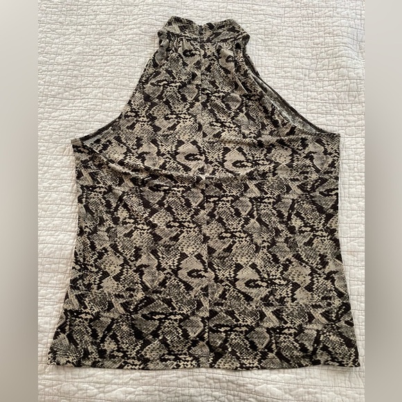 Michael Kors Snakeskin Printed High Neck Tank Work Party Cocktail Size Large - Picture 6 of 8